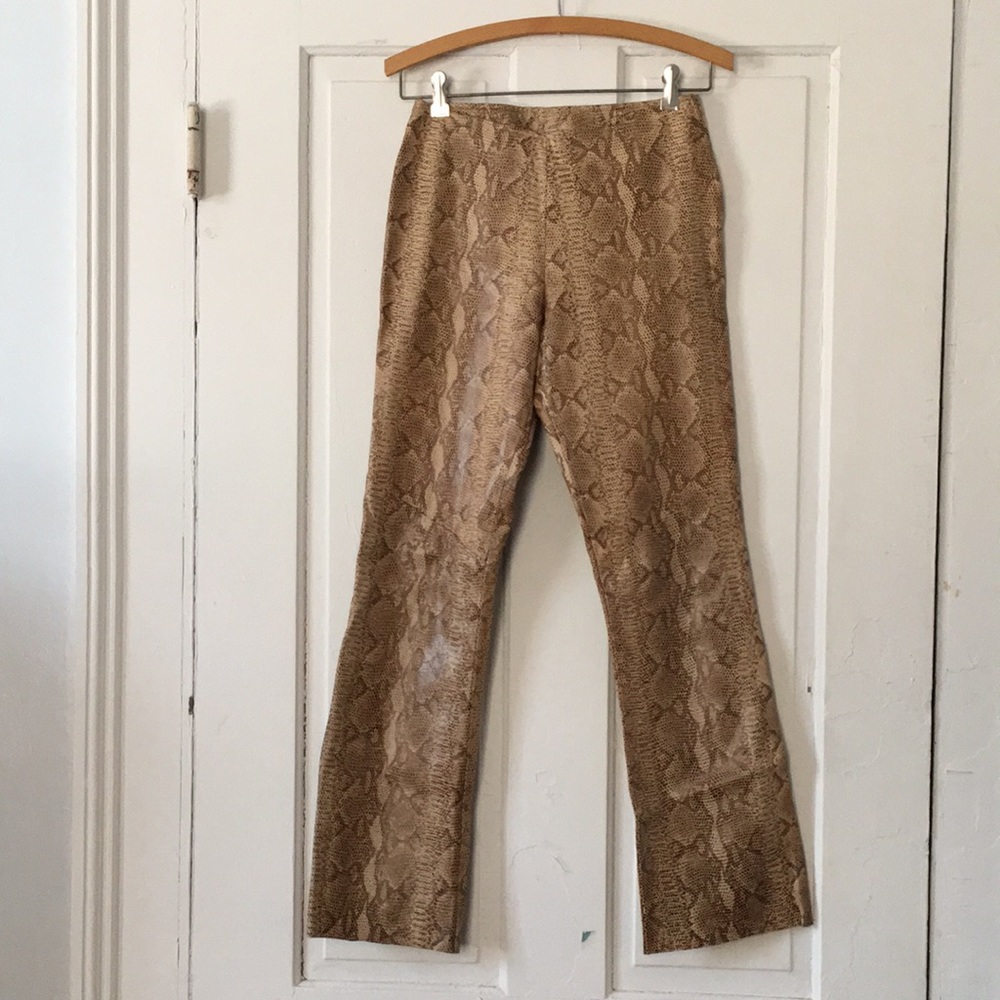 Embossed Python Leather Pants - Picture 1 of 6